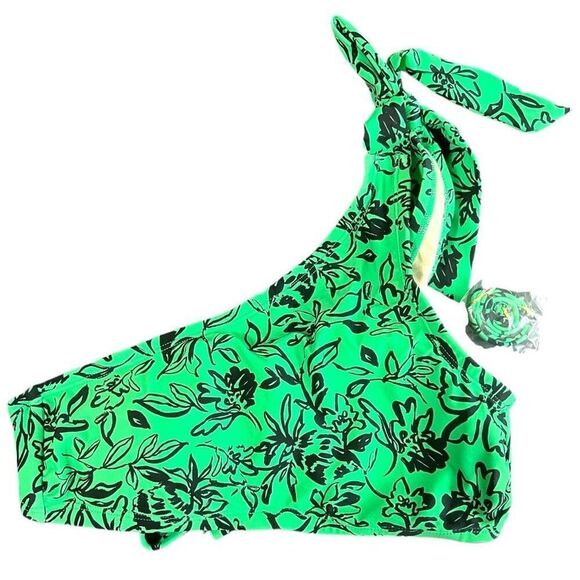 NEW Isabel Maternity by Ingrid & Isabel Floral Asymmetrical Bikini Maternity Top - Picture 4 of 7